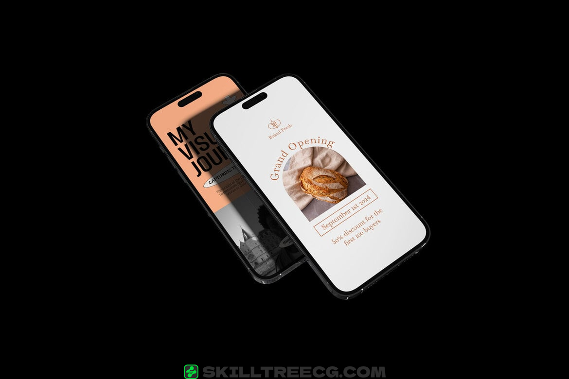 图片[8]-Multiple iPhone Display Mockup（593328）-技能树